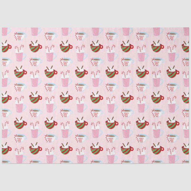 Papier Mousseline Motif de cacao chaud Noël (Recto)
