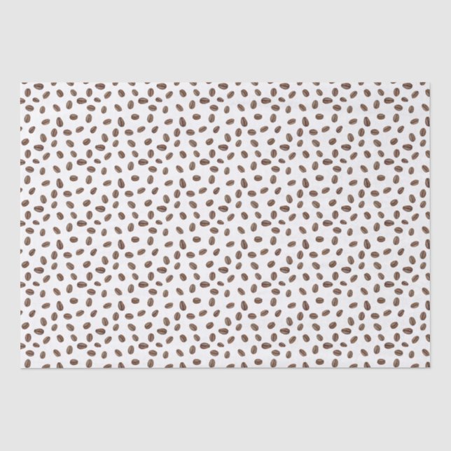 Papier Mousseline Motif  de café à l'aquarelle de caféine (Recto)