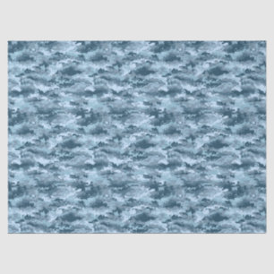Papier Mousseline Motif de camouflage pixelisé militaire bleu