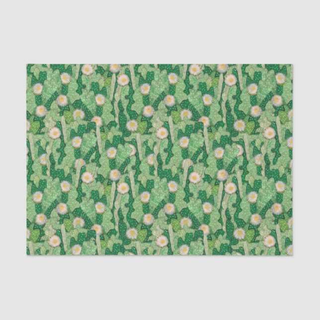 Papier Mousseline Motif de camouflage vert succulent cactus en flora (Recto)