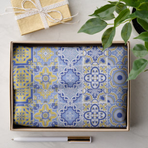 Papier Mousseline Motif de carreaux portugais