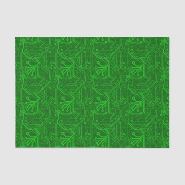 Papier Mousseline Motif de carte électronique de vert (Recto)