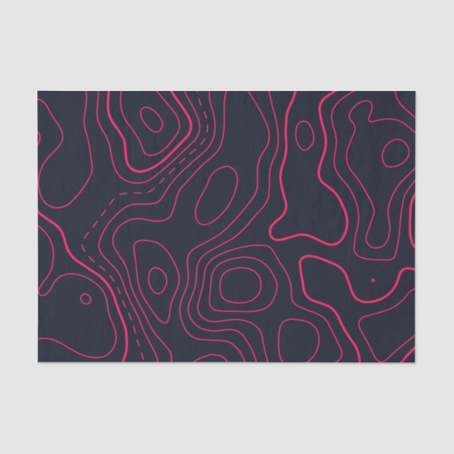 Papier Mousseline Motif de carte topographique (Recto)