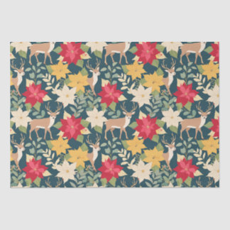 Papier Mousseline Motif de cerfs de Noël