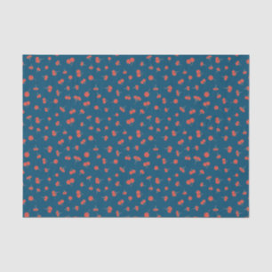 Papier Mousseline Motif de cerise douce sur bleu foncé