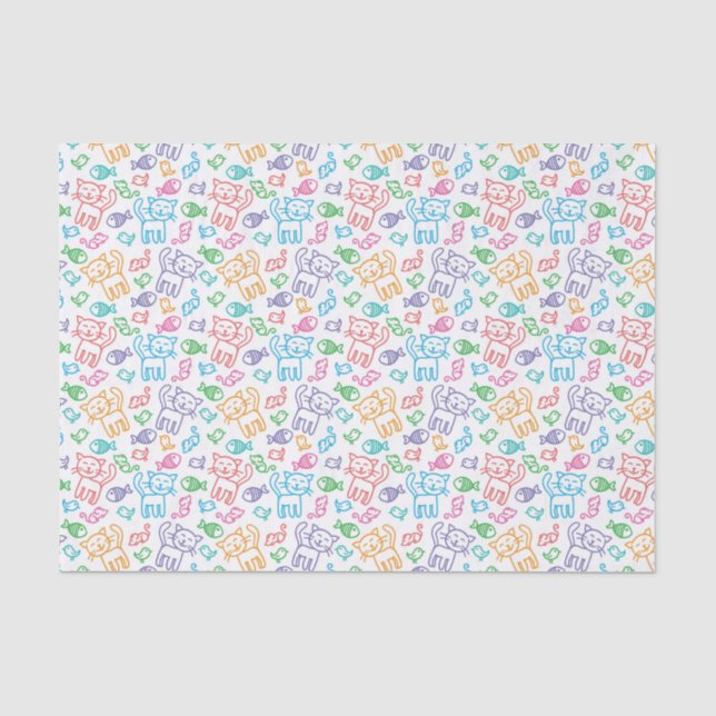 Papier Mousseline motif de chat (Recto)