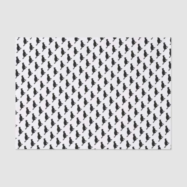 Papier Mousseline Motif de chat noir (Recto)