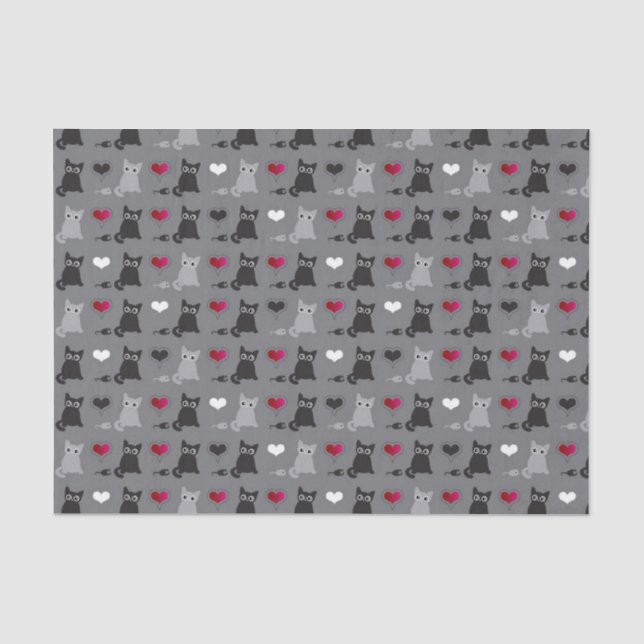 Papier Mousseline motif de chaton et de souris (Recto)