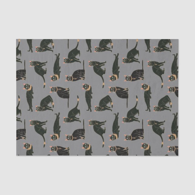 Papier Mousseline Motif de chats égyptiens (Recto)