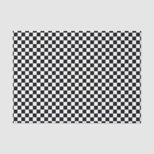 Papier Mousseline Motif de chèques en noir et blanc