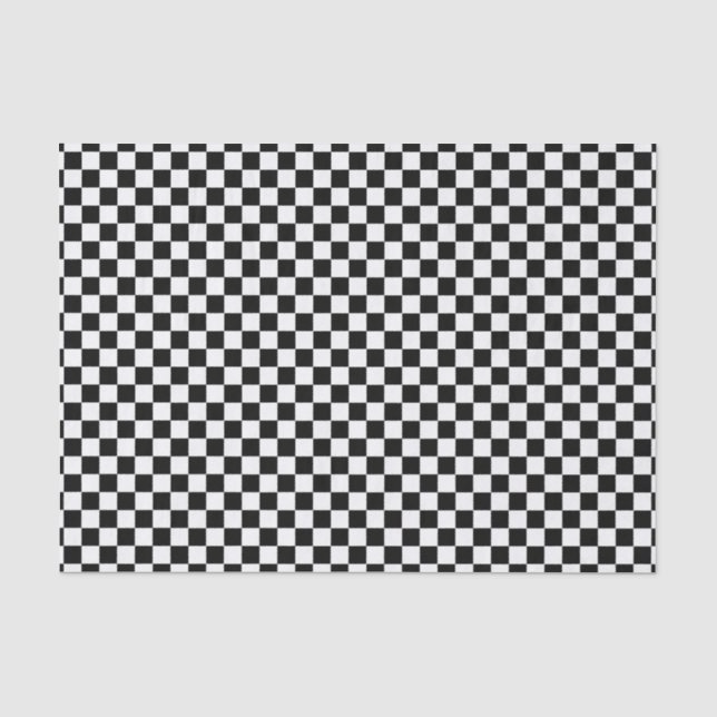 Papier Mousseline Motif de chèques en noir et blanc (Recto)