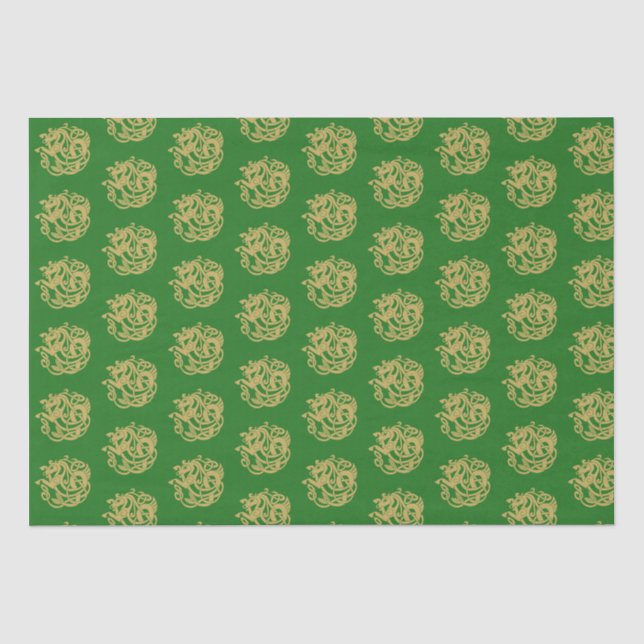 Papier Mousseline Motif de Cheval Celte d'or (Recto)
