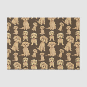 Papier Mousseline Motif de chien Brown labradoodle doré