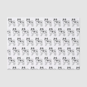 Papier Mousseline Motif de chien mignon Alaskan Malamute piebalde no