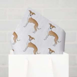 Papier Mousseline Motif de chien mignon de la Fawn et blanc italien 
