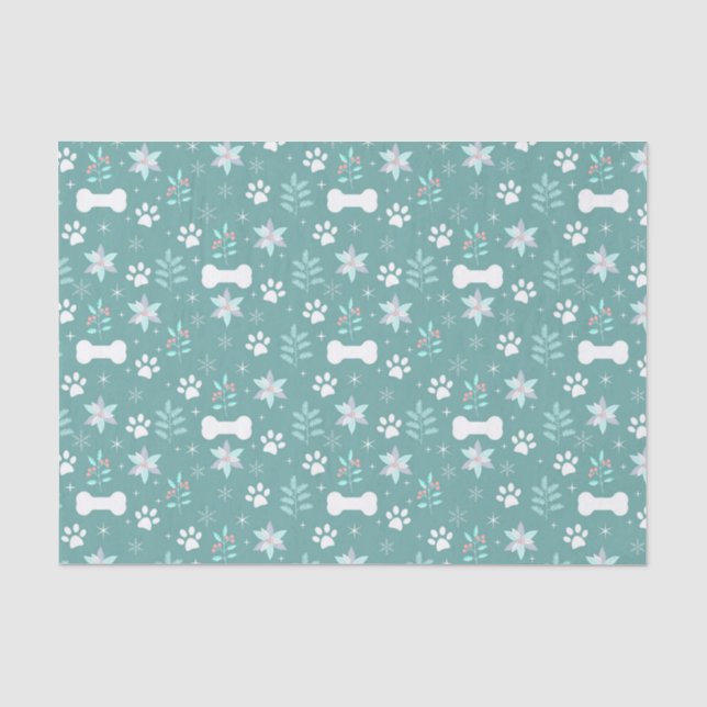 Papier Mousseline Motif de chiens et d'os de vacances (Recto)