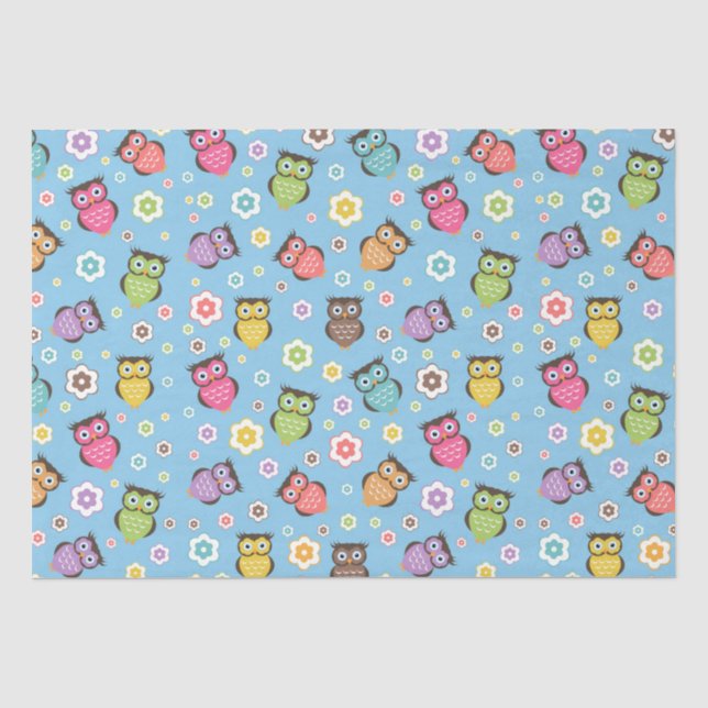 Papier Mousseline Motif de Chouette lunaire (Recto)
