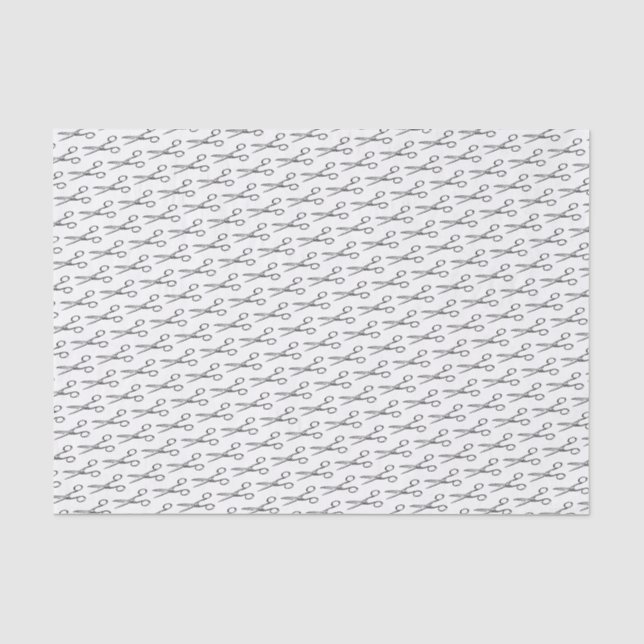 Papier Mousseline Motif de ciseaux rétro - Salon de coiffure minimal (Recto)