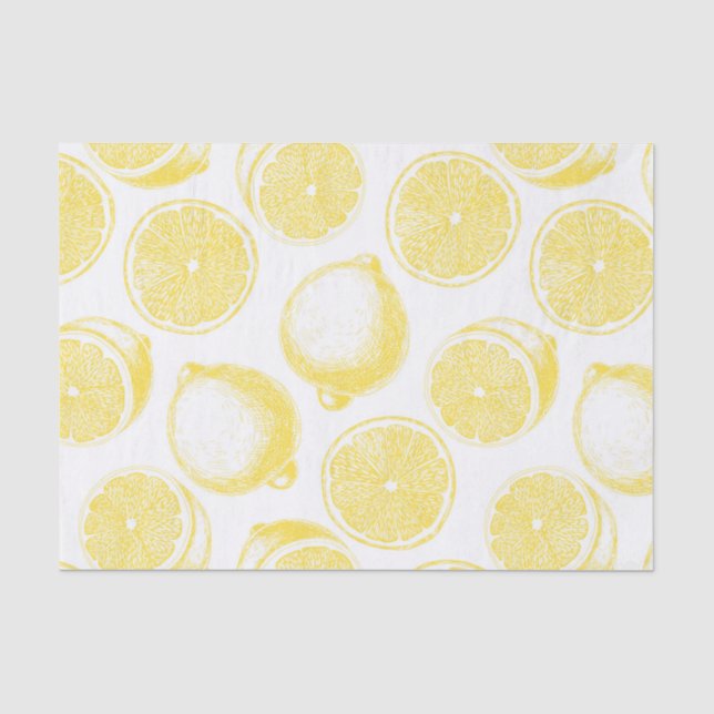 Papier Mousseline Motif de citron à main (Recto)