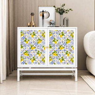 Papier Mousseline Motif de citron agrumes méditerranéen