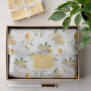 Papier Mousseline Motif de citron personnalisé de style country fran