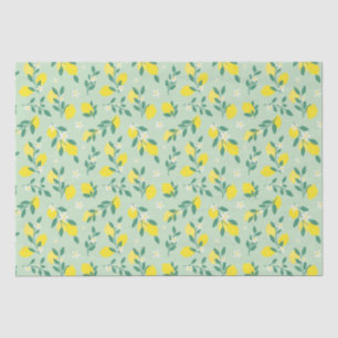 Papier Mousseline Motif de citron vert et jaune frais