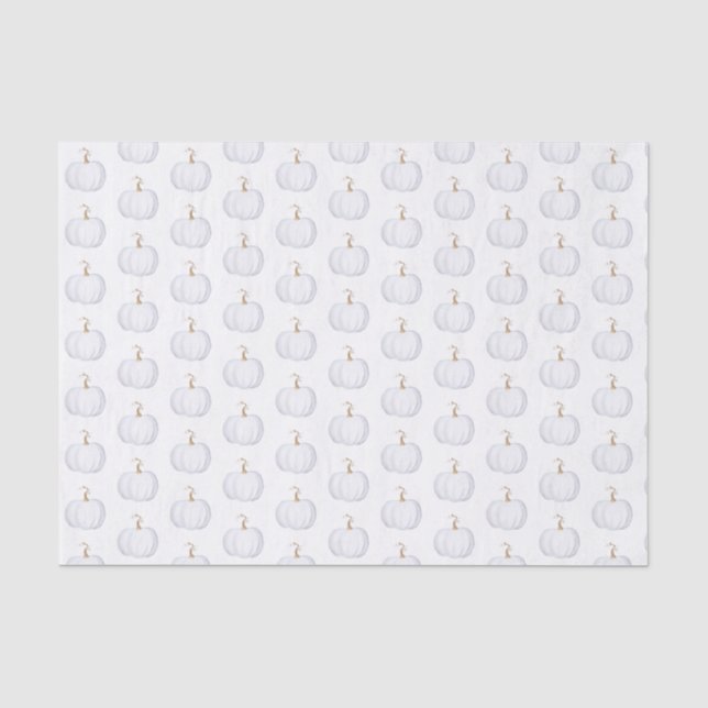 Papier Mousseline Motif de Citrouille blanc de papier tissu (Recto)