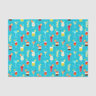 Papier Mousseline Motif de cocktail sur l'arrière - plan turquoise