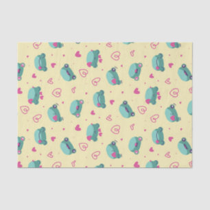 Papier Mousseline Motif de coeur d'amour de grenouille mignonne pour