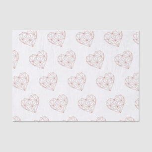 Papier Mousseline Motif de coeur géométrique Rose tendance Gold Foil