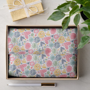 Papier Mousseline Motif de coeur rose rose rouge rose pâle