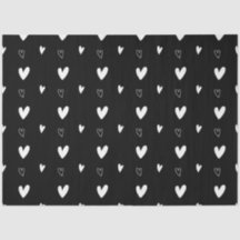 Motif de coeur scandinave mignon noir et blanc