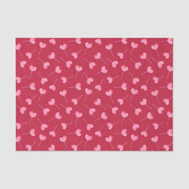 Papier Mousseline Motif de coeur Valentines (Recto)