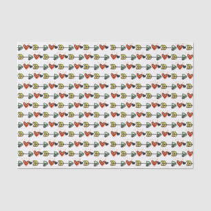 Papier Mousseline Motif de coeurs et de flèches illustrés mignons