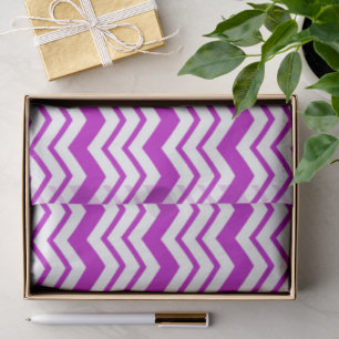 Papier Mousseline Motif de conception de zigzag chevron blanc violet