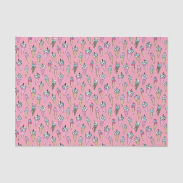 Papier Mousseline Motif de cône de crème glacée (Recto)