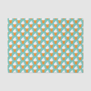 Papier Mousseline Motif de cône de glace à la vanille