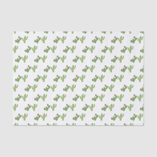 Papier Mousseline Motif de couple de cactus (Recto)