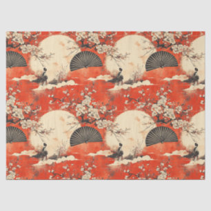 Papier Mousseline Motif de couple de kimono romantique Sakura (1)