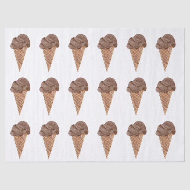 Papier Mousseline Motif de crème glacée au chocolat d'aquarelle (Recto)