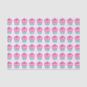 Papier Mousseline Motif de cupcakes roses mignons