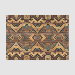 Papier Mousseline Motif de découpage en bois Aztec Faux