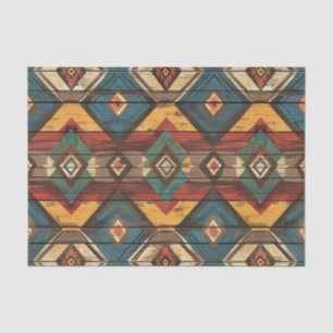 Papier Mousseline Motif de découpage en bois Aztec Faux