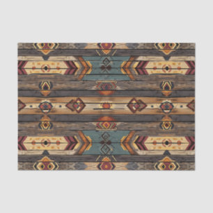 Papier Mousseline Motif de découpage en bois Aztec Faux