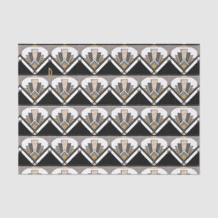 Papier Mousseline Motif de délice Art Déco personnalisé Initial