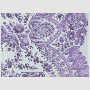 Papier Mousseline Motif de dentelle florale pourpre