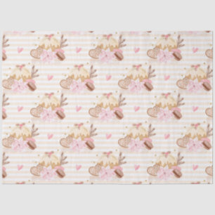 Papier Mousseline Motif de dessert de Noël neutre et rose
