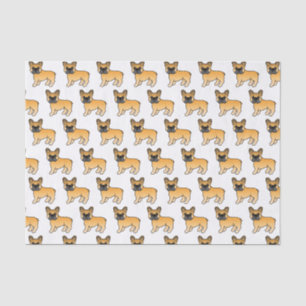 Papier Mousseline Motif de dessin de chien de taureau français