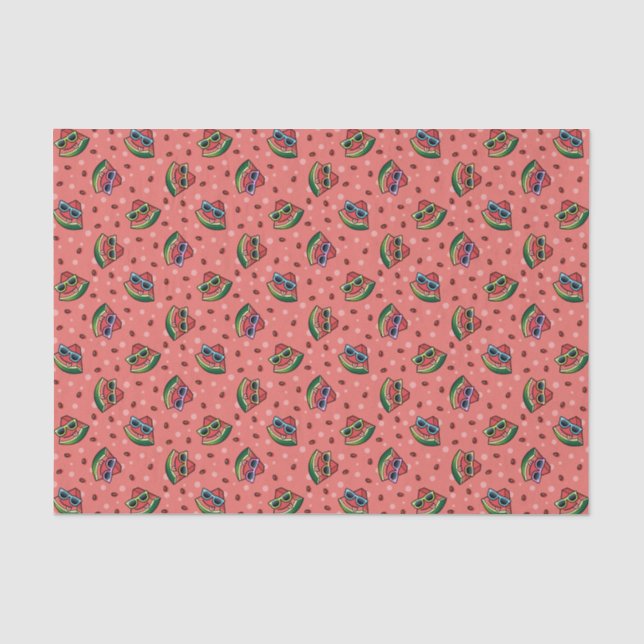 Papier Mousseline Motif de dessin de pastèque (Recto)