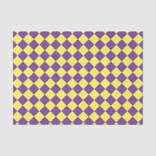 Papier Mousseline Motif de diamant jaune pourpre Checker